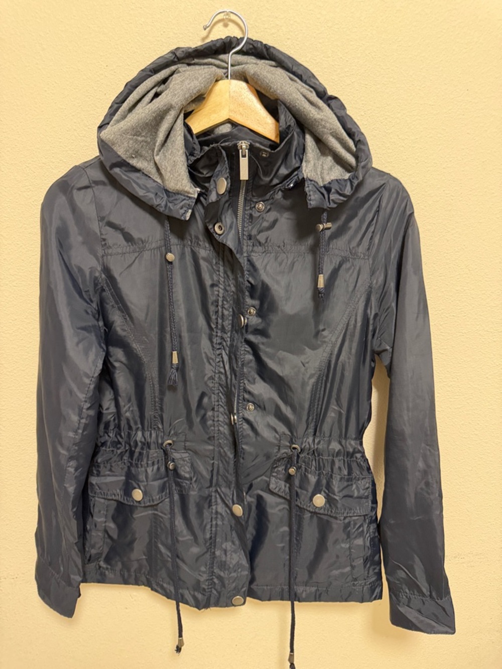 Womens Navy Hooded Anorak Jacket